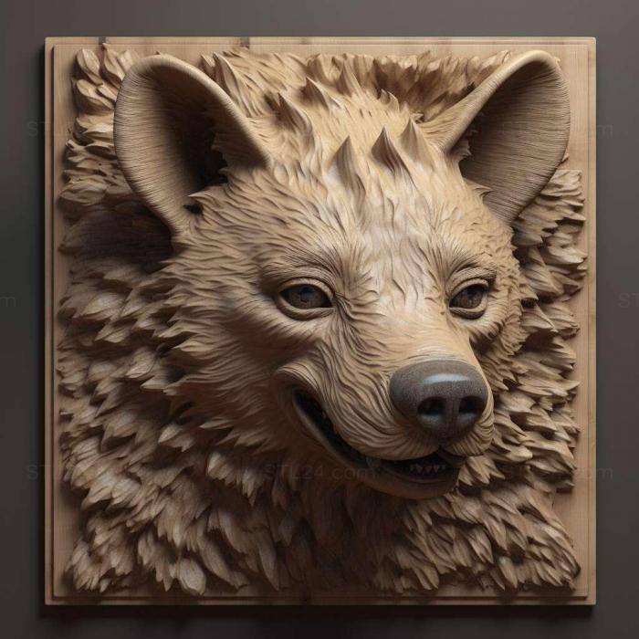 Nature and animals (hyena 4, NATURE_6264) 3D models for cnc